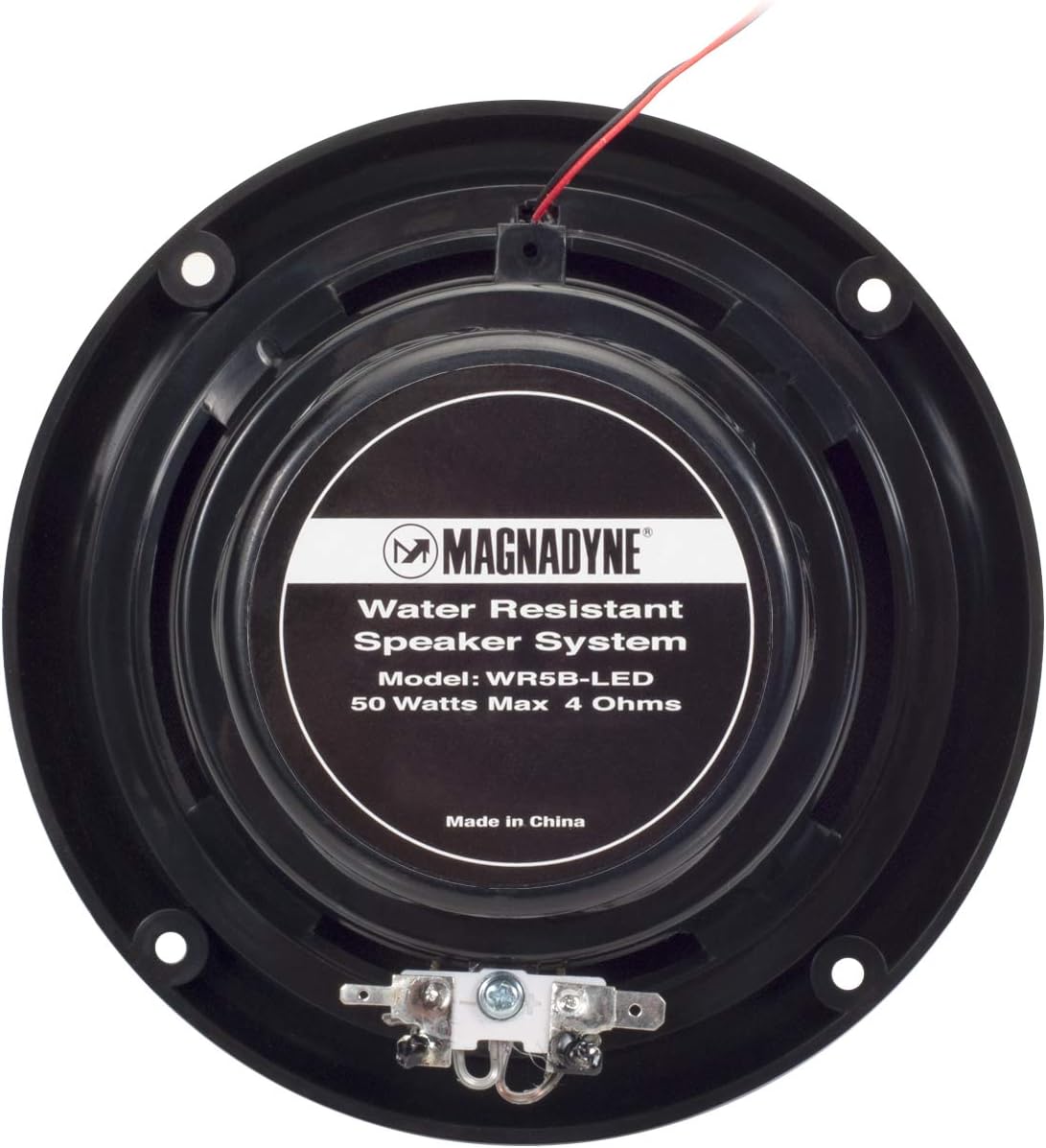 WR5B-LED - 5.25” Water-Resistant Coaxial Speakers with Blue LED Lights for Marine, RVs, & Hot Tubs