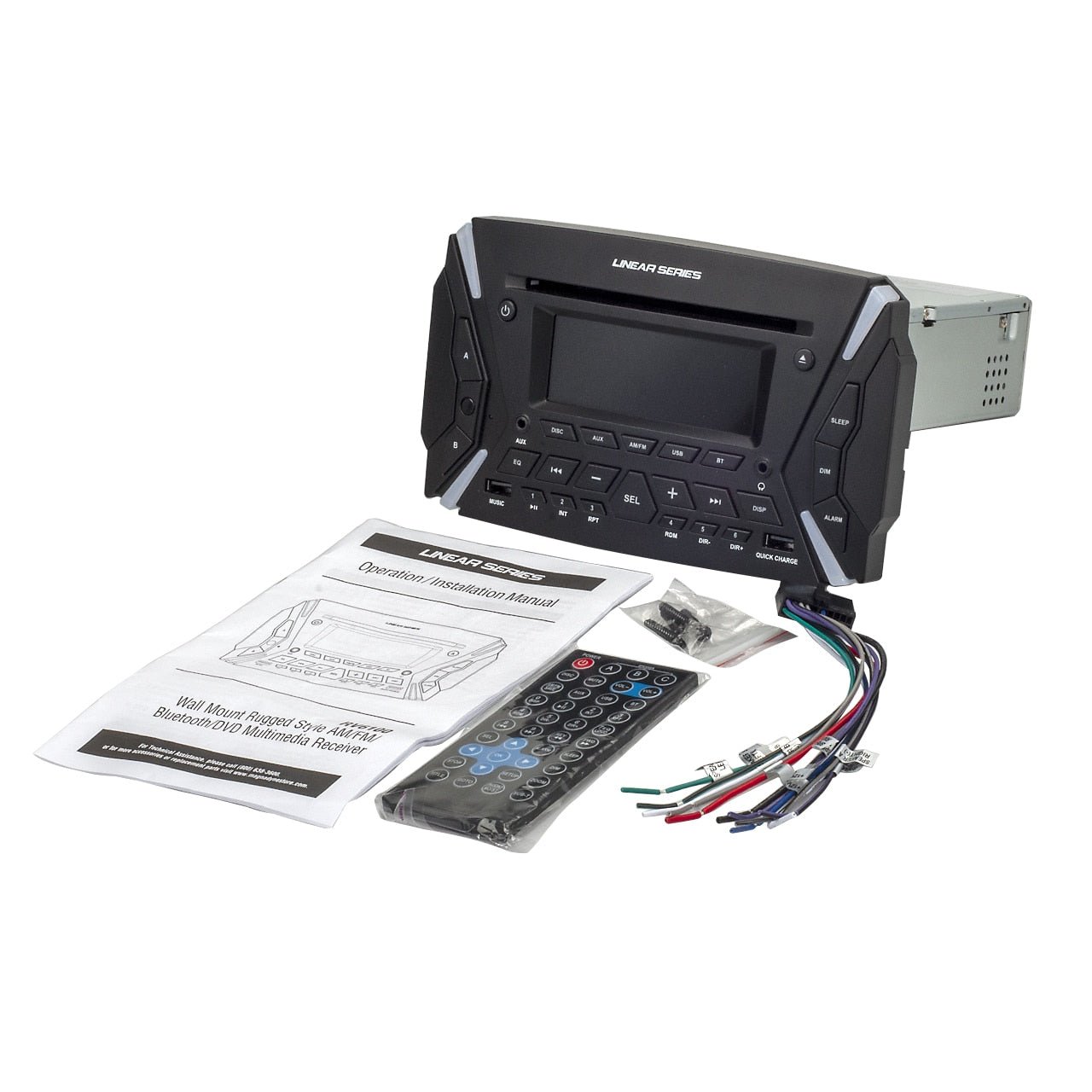 Linear Series RV6100 | AM/FM & BT/DVD Rugged Style Wall Mount Multimedia Receiver - Magnadyne