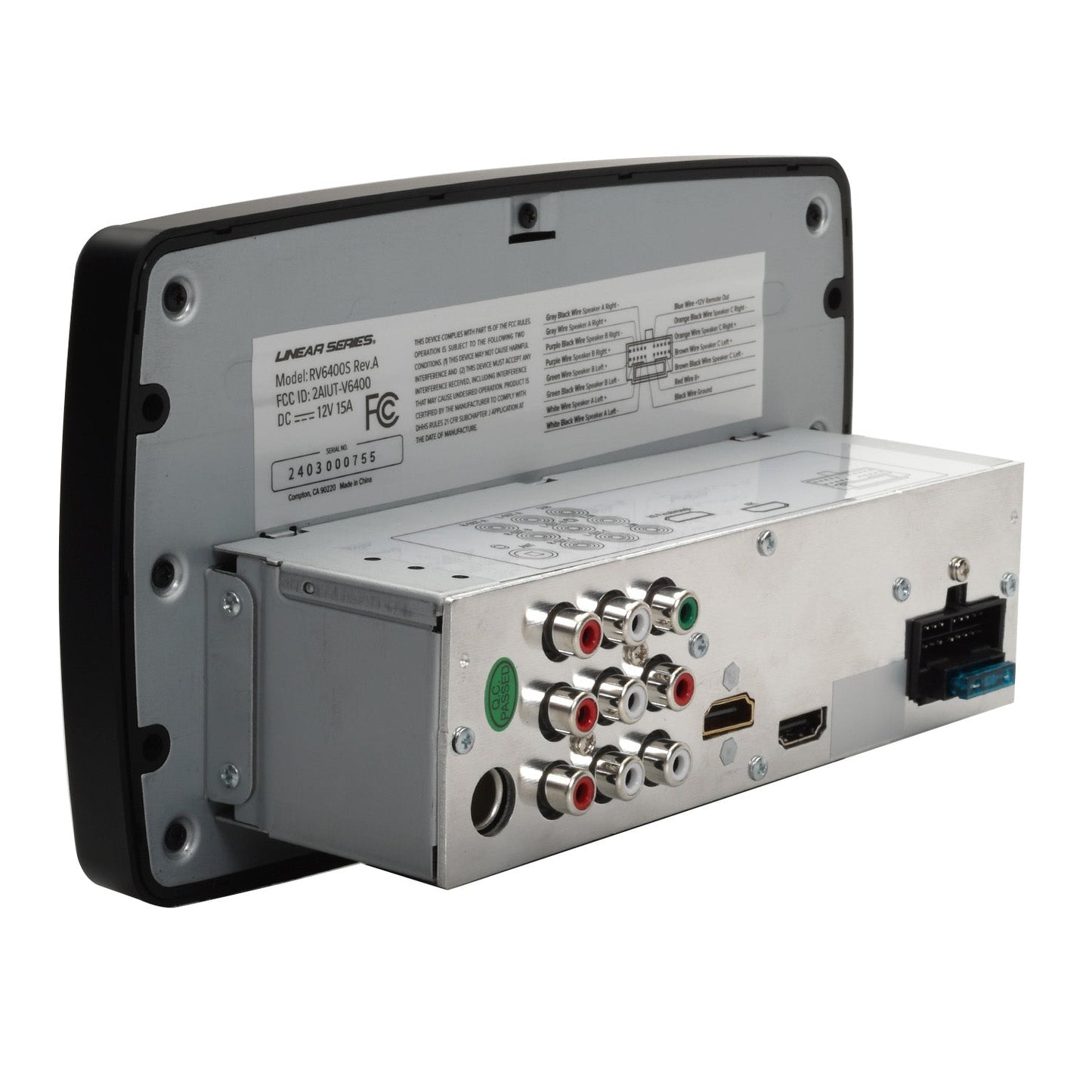 Linear Series RV6400S | Wall Mount Touch Screen Single Din AM/FM/BT/3-Zone Receiver - Magnadyne