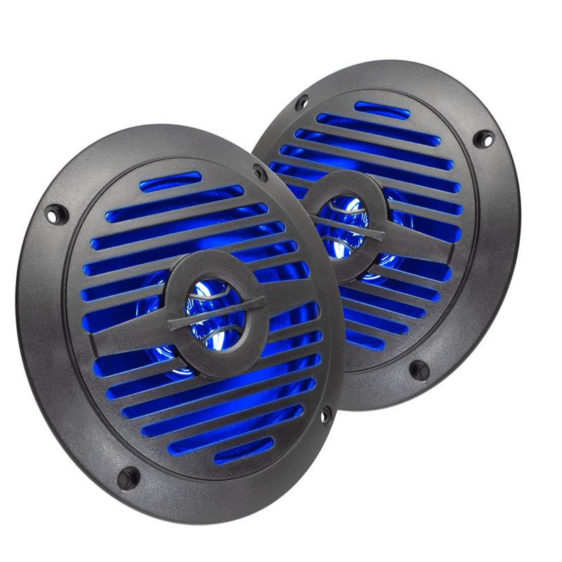 5" Water-Resistant Dual Cone Speaker with Blue LED Lights