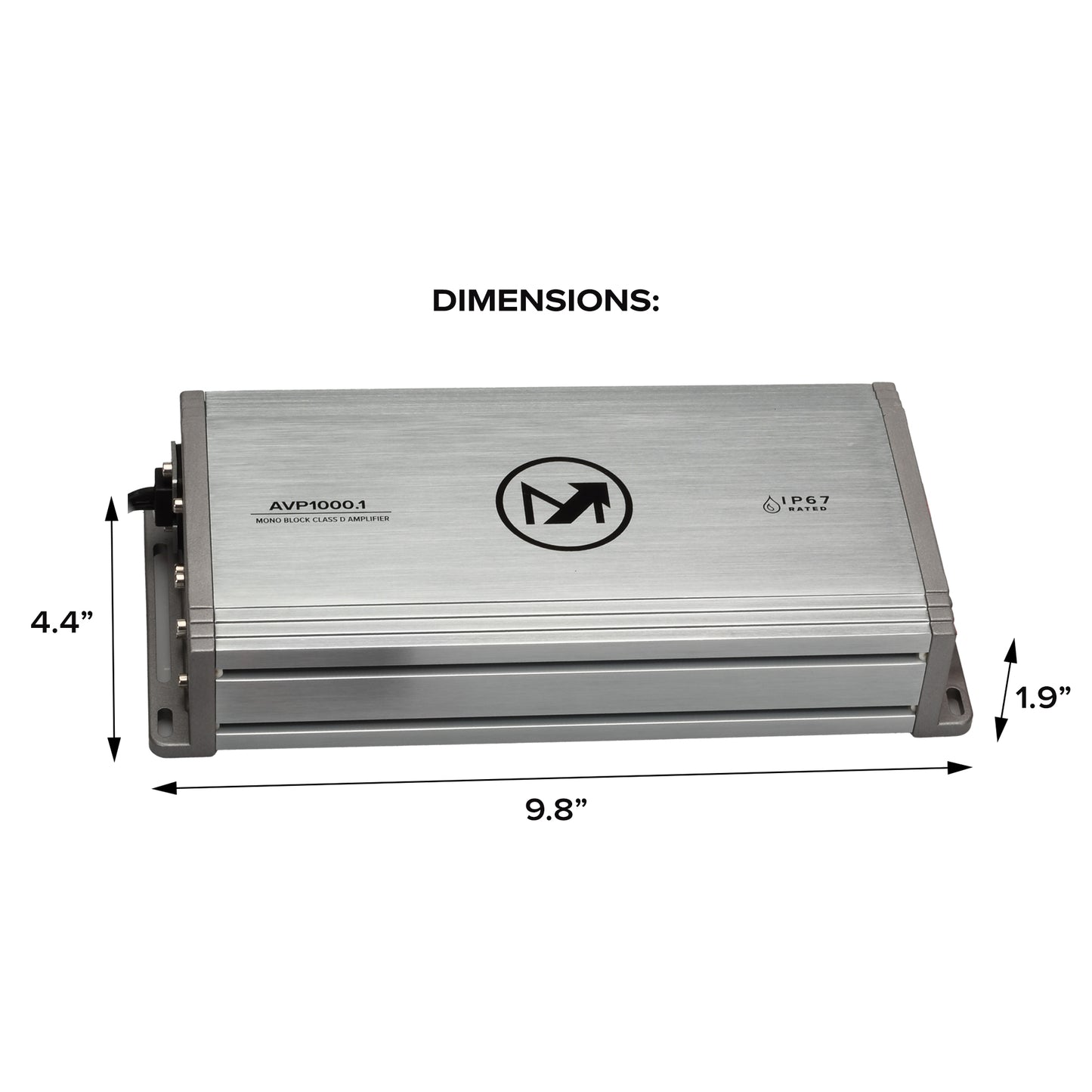 AquaVibe Pro Mono-Channel Class D 1000-Watt Marine Amplifier IP67 Rated