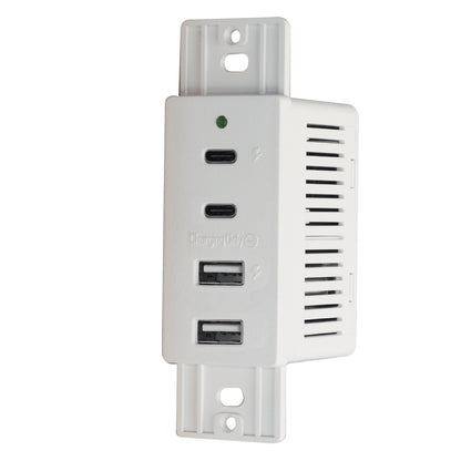 Wall Mount Dual USB A & C Charger | 4 Ports & Wall Plate