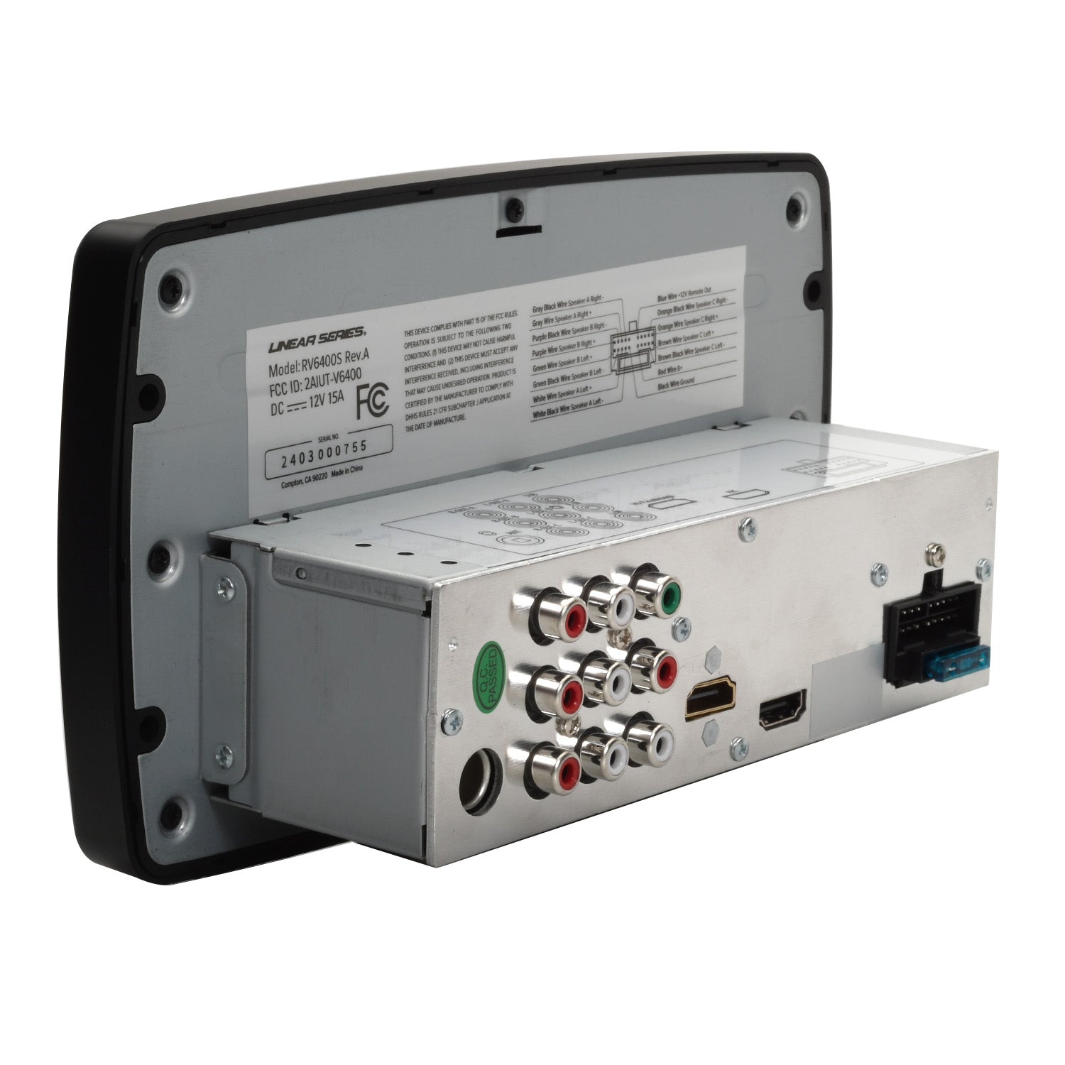 Linear Series RV6400S | Wall Mount Touch Screen Single Din AM/FM/BT/3-Zone Receiver - Magnadyne