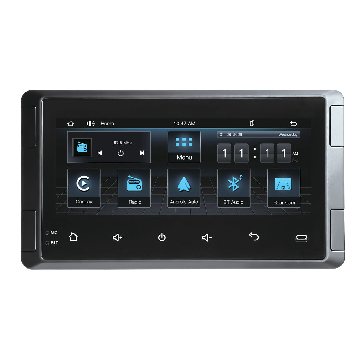 Magnadyne M1025-EXCH | 10.25" Touch Screen AM/FM/BT w/ Android Auto, CarPlay Single-Din Multimedia Receiver