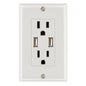 Magnadyne WC-502 | Dual USB Charging AC Wall Outlet w/ Plate - Magnadyne